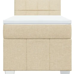 vidaXL Cama box spring con colchón tela color 80x200 cm Crema Best