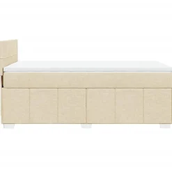 vidaXL Cama box spring con colchón tela color 80x200 cm Crema Best