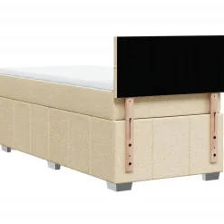 vidaXL Cama box spring con colchón tela color 80x200 cm Crema Best
