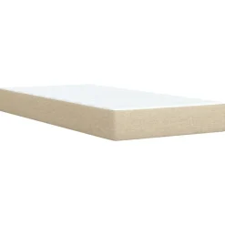 vidaXL Cama box spring con colchón tela color 80x200 cm Crema Best