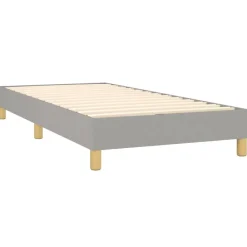 vidaXL Cama box spring con colchón tela y LED 80x200 cm Gris claro Clearance