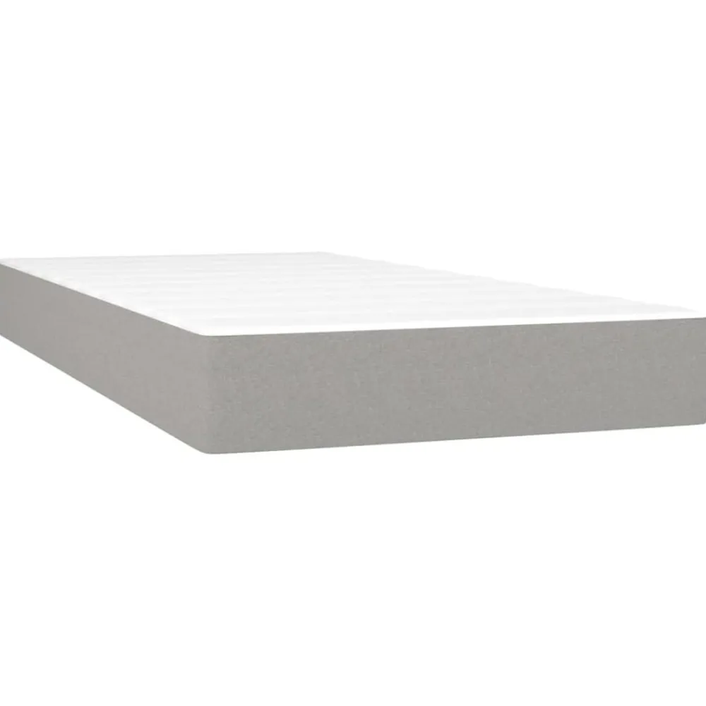 vidaXL Cama box spring con colchón tela y LED 80x200 cm Gris claro Clearance