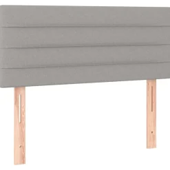 vidaXL Cama box spring con colchón tela y LED 80x200 cm Gris claro Clearance