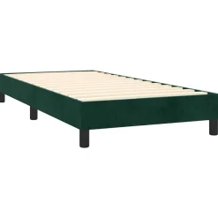 vidaXL Cama box spring colchón y LED terciopelo 80x200 cm Verde oscuro Online