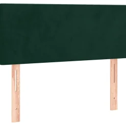 vidaXL Cama box spring colchón y LED terciopelo 80x200 cm Verde oscuro Online