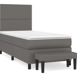 vidaXL Camas Y Accesorios-Cama box spring con colchón cuero sintético 90x190 cm