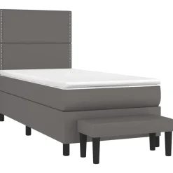 vidaXL Camas Y Accesorios-Cama box spring con colchón cuero sintético 90x190 cm