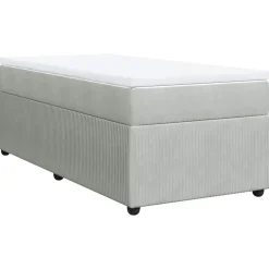 vidaXL Cama box spring con colchón terciopelo 80x200 cm Gris claro Outlet