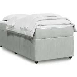 vidaXL Cama box spring con colchón terciopelo 80x200 cm Gris claro Outlet