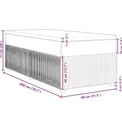 vidaXL Cama box spring con colchón terciopelo 80x200 cm Gris claro Outlet