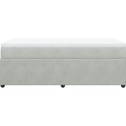 vidaXL Cama box spring con colchón terciopelo 80x200 cm Gris claro Outlet