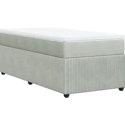 vidaXL Cama box spring con colchón terciopelo 80x200 cm Gris claro Outlet
