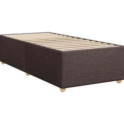 vidaXL Camas Y Accesorios-Cama box spring con colchón tela marrón oscuro 80x200 cm
