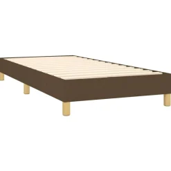 vidaXL Cama box spring con colchón tela marrón oscuro 80x200 cm Marrón oscuro New
