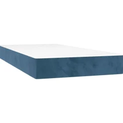 vidaXL Cama box spring colchón y LED terciopelo 80x200 cm Azul oscuro Discount