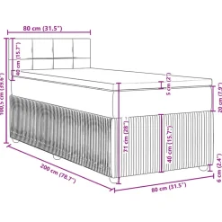 vidaXL Camas Y Accesorios-Cama box spring con colchón tela marrón oscuro 80x200 cm