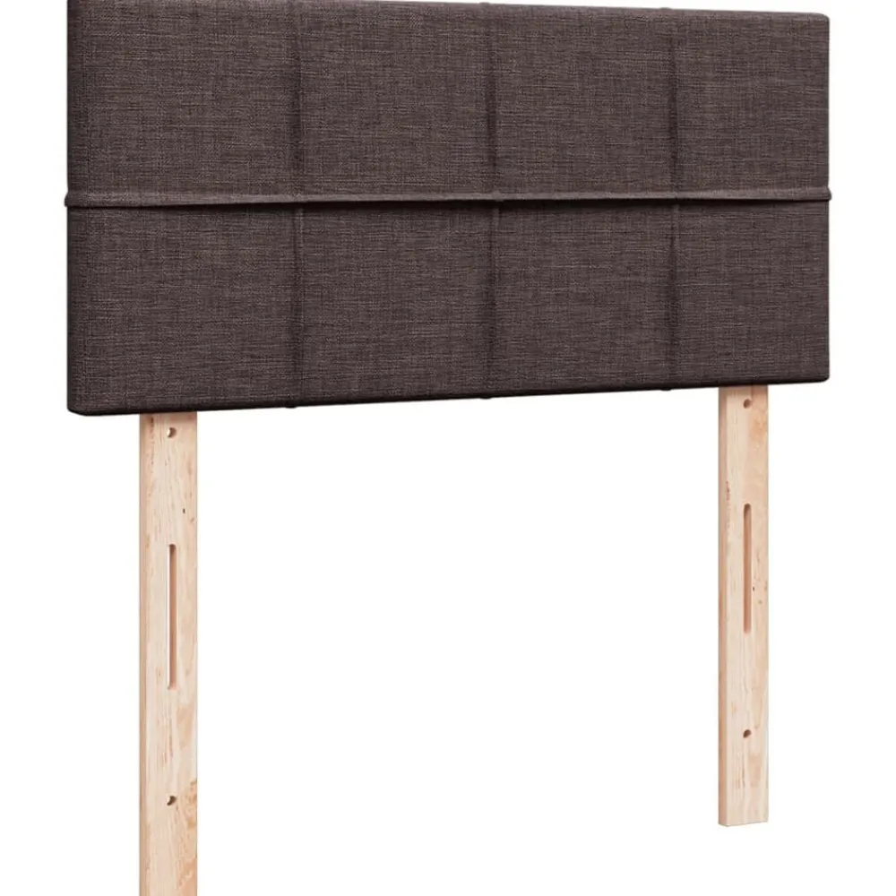 vidaXL Camas Y Accesorios-Cama box spring con colchón tela marrón oscuro 80x200 cm