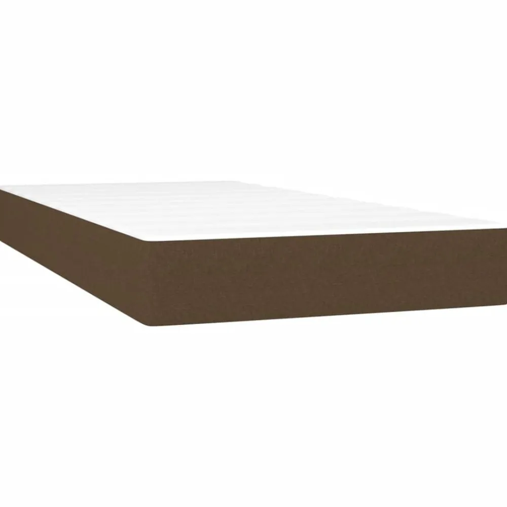 vidaXL Camas Y Accesorios-Cama box spring con colchón tela marrón oscuro 80x200 cm