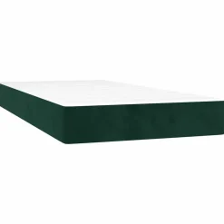 vidaXL Cama box spring colchón y LED terciopelo 80x200 cm Verde oscuro Clearance