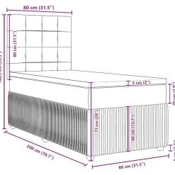 vidaXL Camas Y Accesorios-Cama box spring con colchón terciopelo 80x200 cm