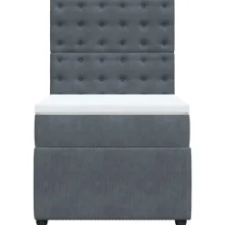 vidaXL Camas Y Accesorios-Cama box spring con colchón terciopelo 80x200 cm