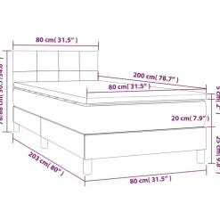 vidaXL Cama box spring con colchón tela 80x200 cm Gris claro Sale