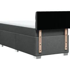 vidaXL Cama box spring con colchón tela 80x200 cm Gris oscuro Outlet