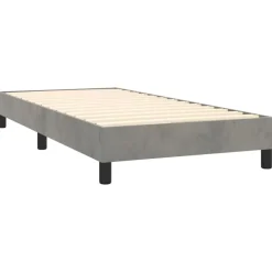 vidaXL Cama box spring con colchón terciopelo 80x200 cm Gris claro Discount