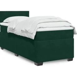 vidaXL Cama box spring con colchón terciopelo 80x200 cm Verde oscuro Sale