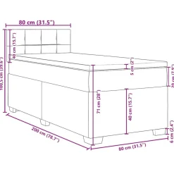 vidaXL Cama box spring con colchón terciopelo 80x200 cm Verde oscuro Sale