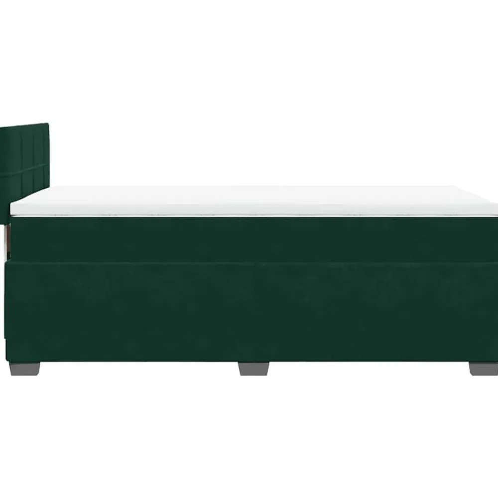 vidaXL Cama box spring con colchón terciopelo 80x200 cm Verde oscuro Sale