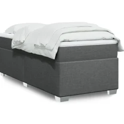 vidaXL Cama box spring con colchón tela 90x190 cm Gris oscuro Discount