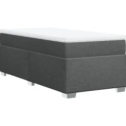 vidaXL Cama box spring con colchón tela 90x190 cm Gris oscuro Discount