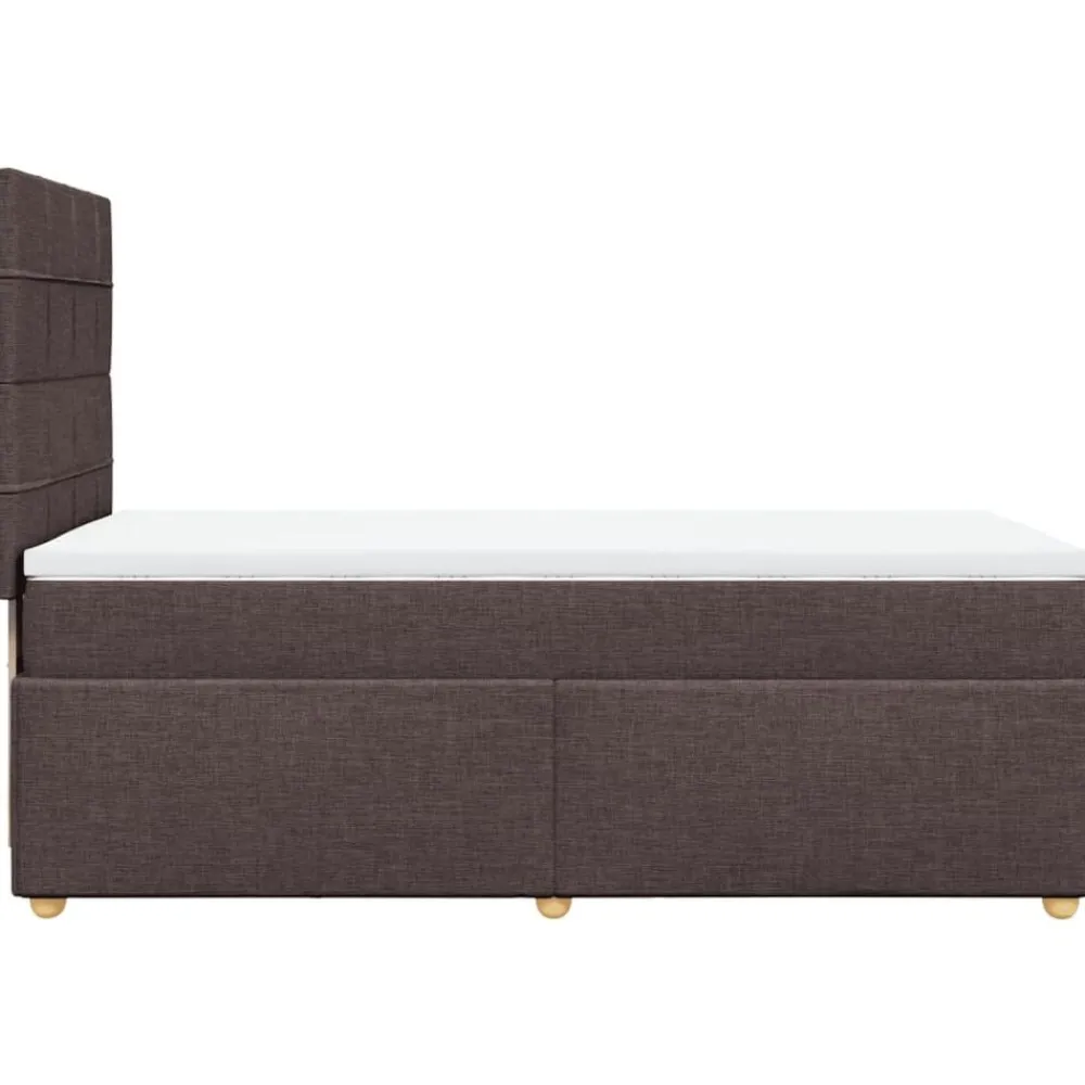 vidaXL Camas Y Accesorios-Cama box spring con colchón tela marrón oscuro 80x200 cm