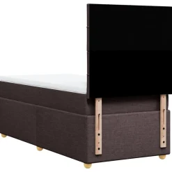 vidaXL Camas Y Accesorios-Cama box spring con colchón tela marrón oscuro 80x200 cm