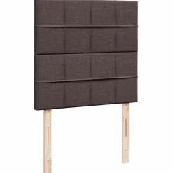vidaXL Camas Y Accesorios-Cama box spring con colchón tela marrón oscuro 80x200 cm