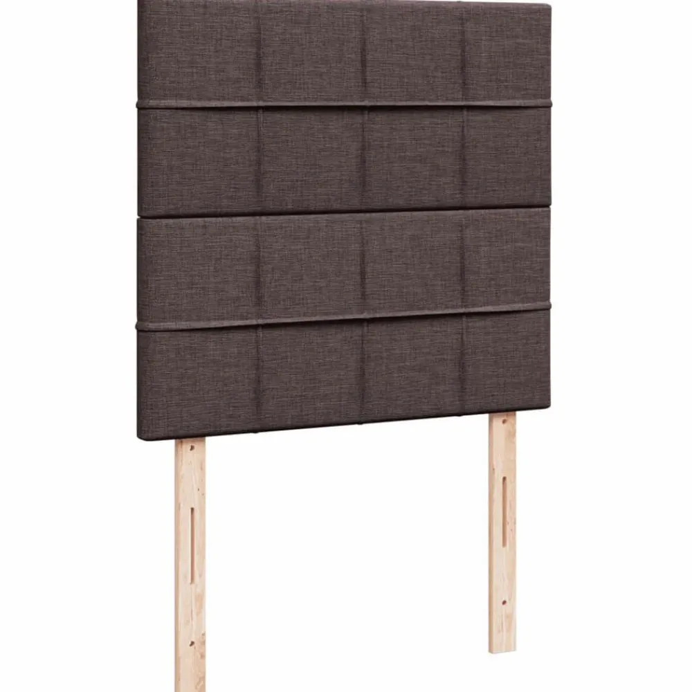 vidaXL Camas Y Accesorios-Cama box spring con colchón tela marrón oscuro 80x200 cm