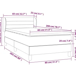 vidaXL Camas Y Accesorios-Cama box spring con colchón tela marrón oscuro 80x200 cm