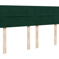 vidaXL Camas Y Accesorios-Cama box spring con colchón terciopelo verde oscuro 160x200 cm