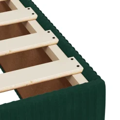 vidaXL Camas Y Accesorios-Cama box spring con colchón terciopelo verde oscuro 160x200 cm