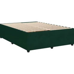vidaXL Camas Y Accesorios-Cama box spring con colchón terciopelo verde oscuro 160x200 cm