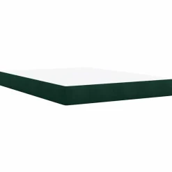 vidaXL Camas Y Accesorios-Cama box spring con colchón terciopelo verde oscuro 160x200 cm