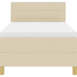vidaXL Cama Box Spring LED con tiras LED 80 x 200 cm tela Crema