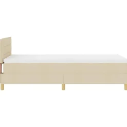 vidaXL Cama Box Spring LED con tiras LED 80 x 200 cm tela Crema