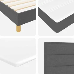 vidaXL Camas Y Accesorios-Cama Box Spring LED con cojín 80 x 200 cm tela