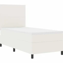 vidaXL Cama Box Spring LED y 80 x 200 cm Tela de Pana Crema New