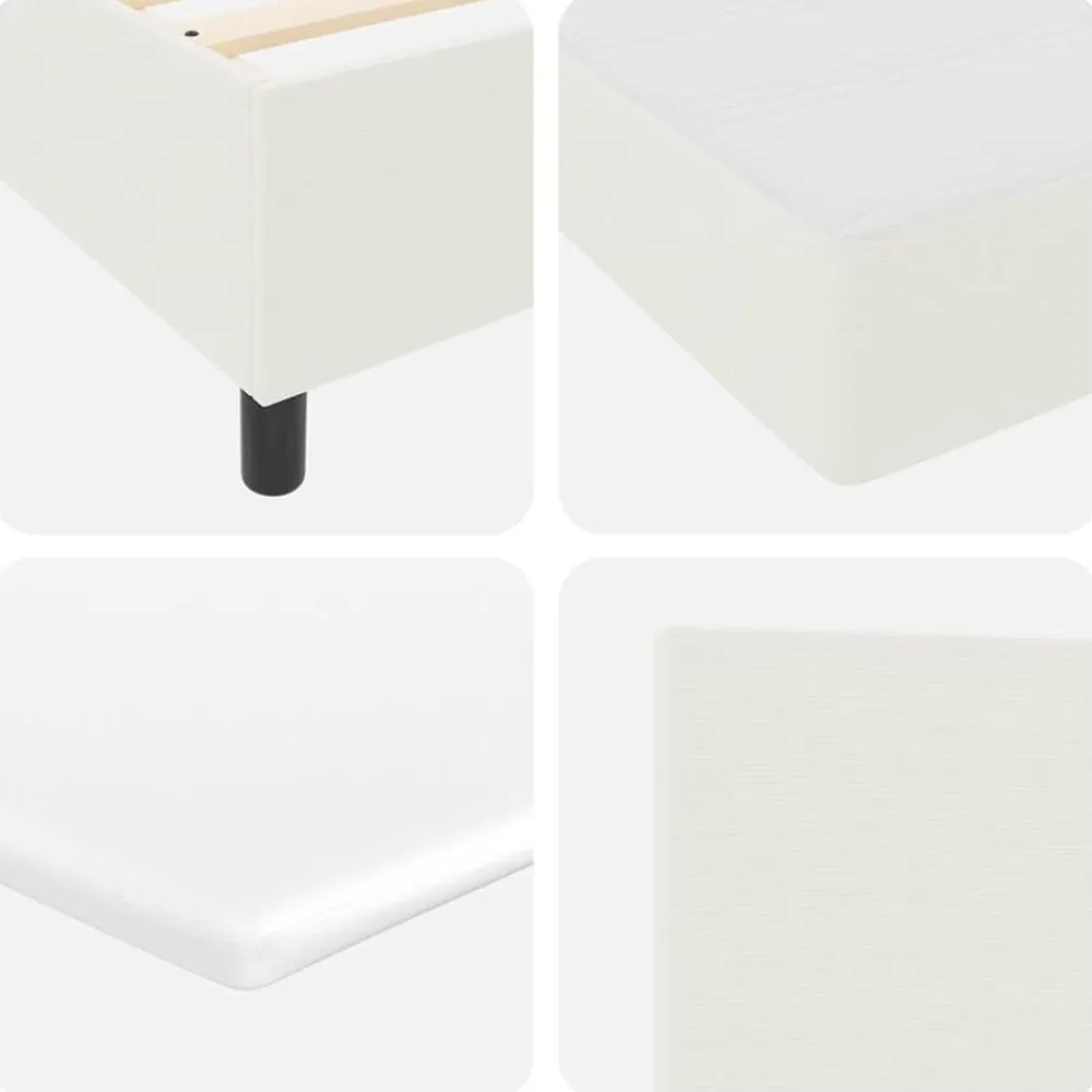 vidaXL Cama Box Spring LED y 80 x 200 cm Tela de Pana Crema New