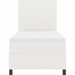 vidaXL Cama Box Spring LED y 80 x 200 cm Tela de Pana Crema New