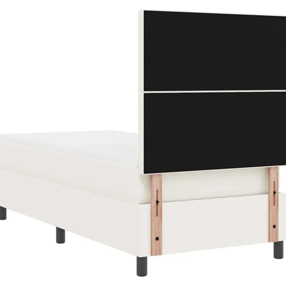vidaXL Cama Box Spring LED y 80 x 200 cm Tela de Pana Crema New
