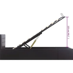vidaXL Cama canapé hidráulica cuero sintético 90x200 cm Negro Best